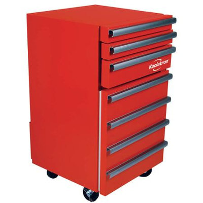 KTCF50 Koolatron Tool Chest Fridge with Stainless Steel Drawer Trim Compressor Cooling 3 Sliding Tool Drawers and Adjustable Fridge