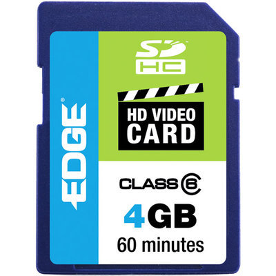 Edge Memory Edge 4GB SDHC HD Video Card, Class 6 PE222581