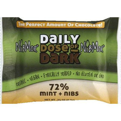 Nibmor Daily Dose Of 72% Dark Chocolate With Mint 0.35 Ounce -Pack of 60