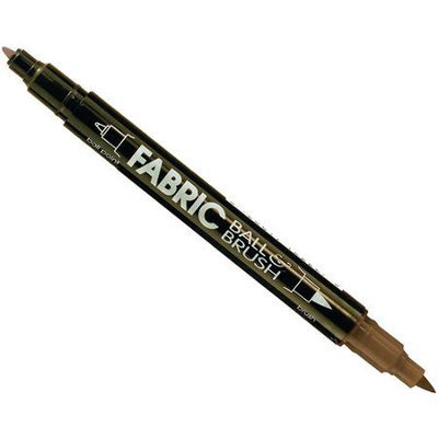 Uchida Of America Corp Ballpoint Tip and Brush Dual Fabric Marker Color: Brown