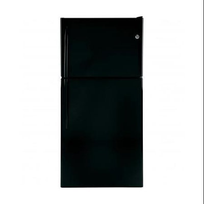GE - 200 Cu Ft Top-Freezer Refrigerator - Black
