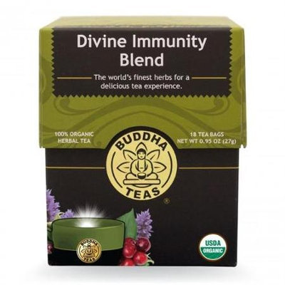Buddha Teas Divine Immunity Blend 100 Percent Organic Herbal Tea 18 Bags Per Packet