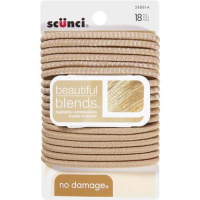 SCUNCI 18 Count Beautiful Blends Hair Elastics