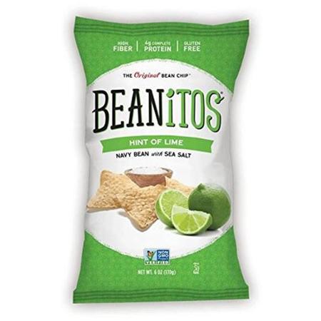 Beanitos CHIPS, WHT BEAN, HINT O'LIM, (Pack of 6)