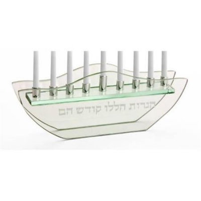 Studio Silversmith Medium Sheet Glass Menorah Candelabra