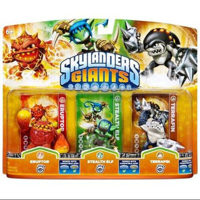 Activision Skylanders Giants Triple Toy Packs -Eruptor - Stealth Elf - Terrafin
