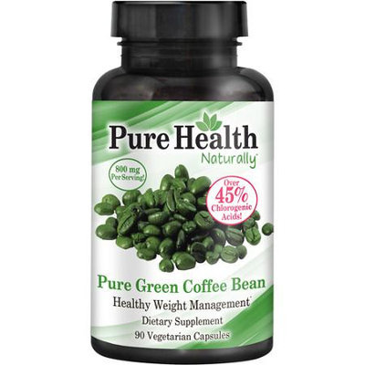 Pure Health Pure Green Coffee Bean Vegetarian Capsules, 800mg, 90 count