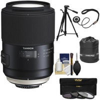 Tamron SP 90mm f/2.8 Di VC USD Macro 1:1 Lens (for Nikon Cameras) with 3 UV/CPL/ND8 Filters + Pouch + Tripod + Kit