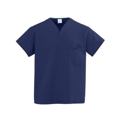Medline Industries, INC. V-Neck Scrub Shirt, Reversible, Heavyweight, Md, Dark Blue
