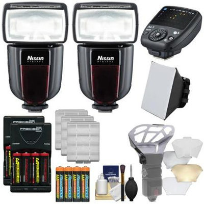 Nissin Digital Di700A Wireless Zoom Flash with Air 1 Commander Set (for Sony Alpha) with additional Di700A Flash + Soft Box + Diffuser Bouncer + Batteries & Charger + Kit