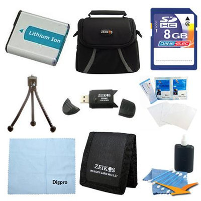 Special Loaded Value 8GB Card and NP-FH50 Battery Kit for Sony DSC-HX200V, DSC-HX100V