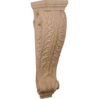 Ekena Millwork 9-in x 34-in Red Oak Acanthus Wood Corbel
