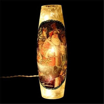 DecorFreak Long Cream Glass Jar - - Santa & Birds