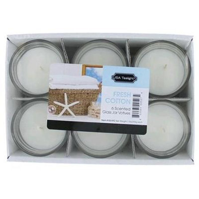 Candle csgfc 1.5 Oz. Fresh Cotton Glass Jar Votives Candle 6 Pack