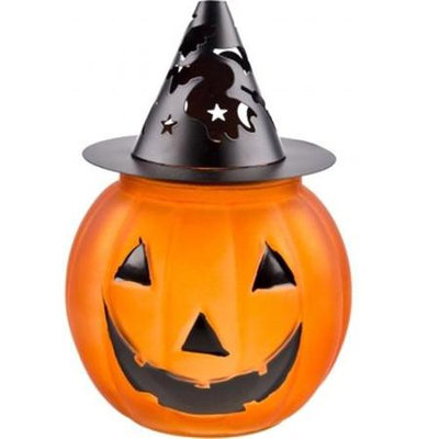 Home Essentials & Beyond Inc Halloween Pumpkin Votive With Hat