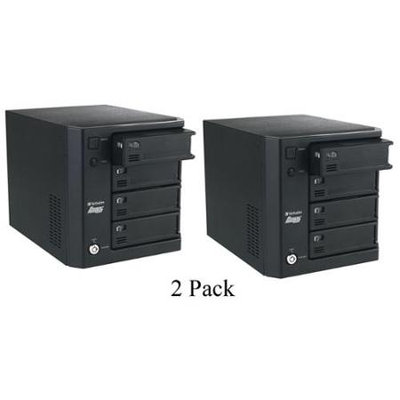 2 Pack Verbatim PowerBay NAS RAID 3.5 8TB USB/RJ45 Quad Hard Drive Enclosure