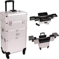Just Case Sunrise I3164DMSL Silver Diamond Trolley Makeup Case