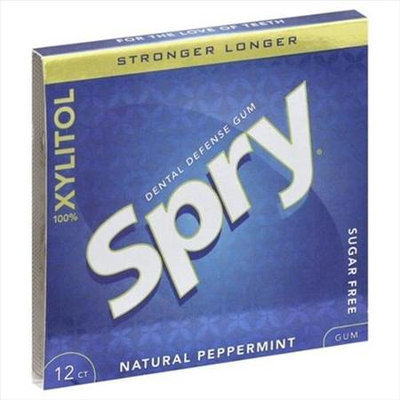 Spry 12 Piece Peppermint Dental Defense Gum - Case Of 12