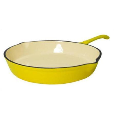 Fancy Cook Enamel Cast Iron Yellow Skillet - 10 in.