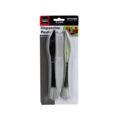 Bulk Buys GM734 8 pack disposable plastic knives Case of 12
