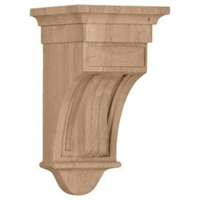 Ekena Millwork 6.5-in x 12-in Rubberwood Raised Fluting Wood Corbel