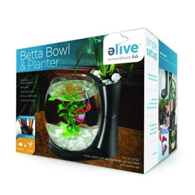 Elive Betta Bowl And Planter .75 Gallon Black 01001