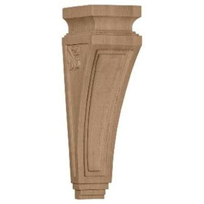 Ekena Millwork 3.875-in x 14-in Rubberwood Arts and Crafts Wood Corbel