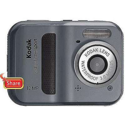 Kodak EasyShare Sport C123 12MP Grey Waterproof Dustproof Digital Camera