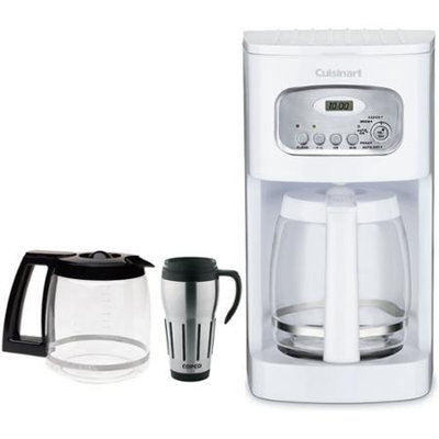 Cuisinart Brew Central 12-Cup Programmable Coffeemaker, White (Factory Refurb) w/Bundle