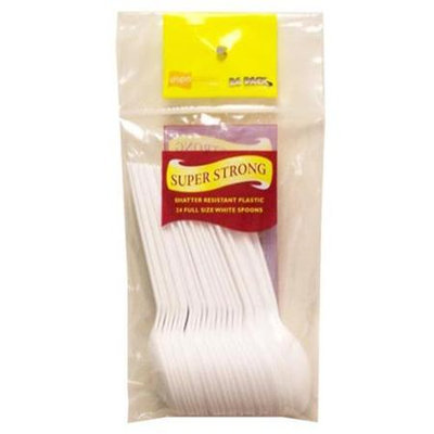 Bulk Buys Dispozables Super Strong 24 Count White Spoons - Case of 48