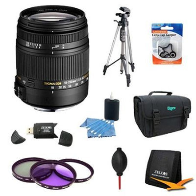 Sigma 18-250mm F3.5-6.3 DC OS HSM Lens for Sony/Minolta w/ 62mm Filter Lens Kit Bundle