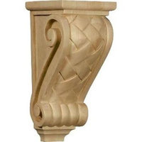 Ekena Millwork 4.5-in x 10-in Alder Basket Weave Wood Corbel