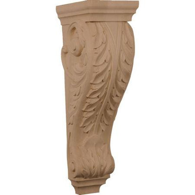 Ekena Millwork 6.5-in x 22-in Alder Acanthus Wood Corbel