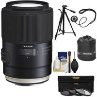 Tamron SP 90mm f/2.8 Di VC USD Macro 1:1 Lens (for Canon EOS Cameras) with 3 UV/CPL/ND8 Filters + Pouch + Tripod + Kit