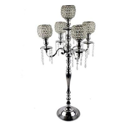 DecorFreak Handcrafted Five Arm Crystal Centerpiece Votive
