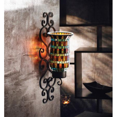 American Atelier Mosaic Glass And Metal Wall Lighting Sconce