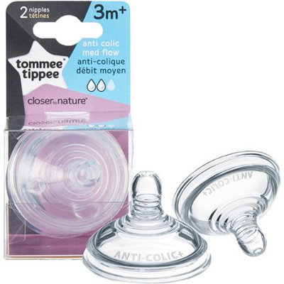 Tommee Tippee Closer To Nature Added Comfort 3+ Month Nipples 2 Pack - Medium Flow