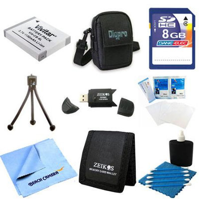 Special Loaded Value 8GB Card and BP-6L Battery Kit for Canon SX260, D10, S95 & 500HS