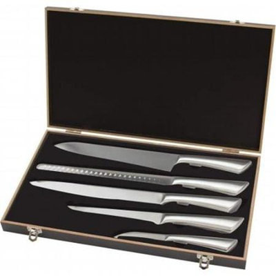 B.f. Slitzer 6pc Professional Surgical Stainless Steel Cutlery Set in Wood Case