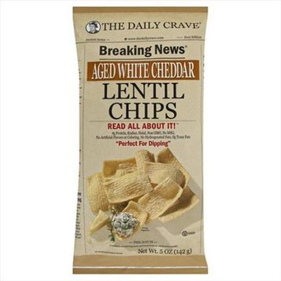 The Daily Crave 5 oz. Aged White Cheddar Lentil Chips - Case Of 8