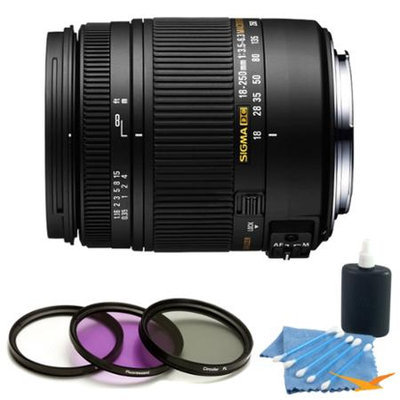 Sigma 18-250mm F3.5-6.3 DC OS Macro HSM Lens for Nikon AF Kit