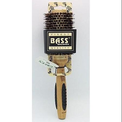 Bass Brushes Medium Round Professional Thermal Hot Curl Brush - Wild Boar / Nylon Light Wood
