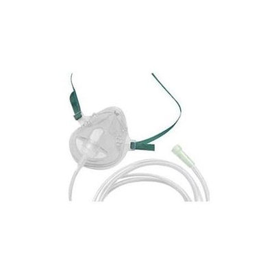 Healthline Lot of 2 Oxygen Mask Medium Concentration With 7 foot Tubing Included