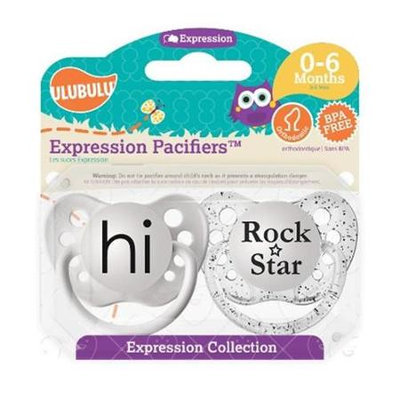 Ulubulu MP-01-99-H-2-030 0 - 6 Month - Hi & Rock Star Expression Pacifiers - Uni
