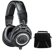 Audio-Technica ATH-M50X Professional Studio Headphones (Black) Deluxe Bundle