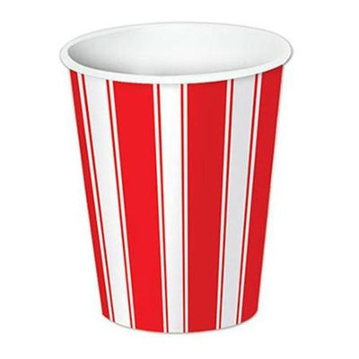 Beistle 58221 Red & White Stripes Beverage Cups Pack Of 12