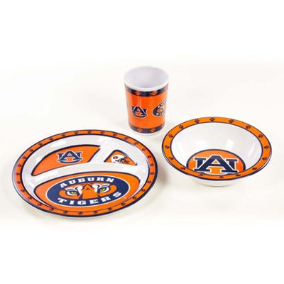 BSI Products Dinnerware Sets Ncaa Auburn Tigers 3-Piece Kid's Dish Set 31145