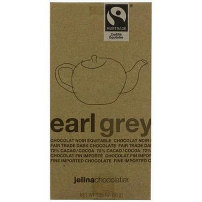 Jelina Chocolatier 3.35 oz. Dark Chocolate Bar Earl Grey Case Of 8