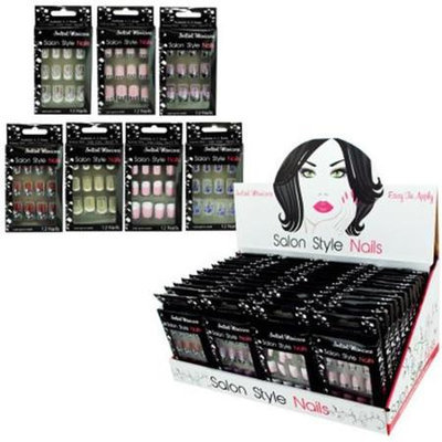 DDI 1455571 French Tip Artificial Nails Counter Top Display Case Of 48