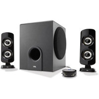 Cyber Acoustics CA-3614 2.1 3-Piece Computer Speakers With Subwoofer, Black